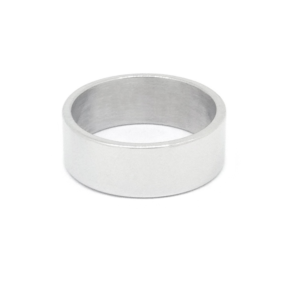 Ring Band Stainless Steel Wide Silver